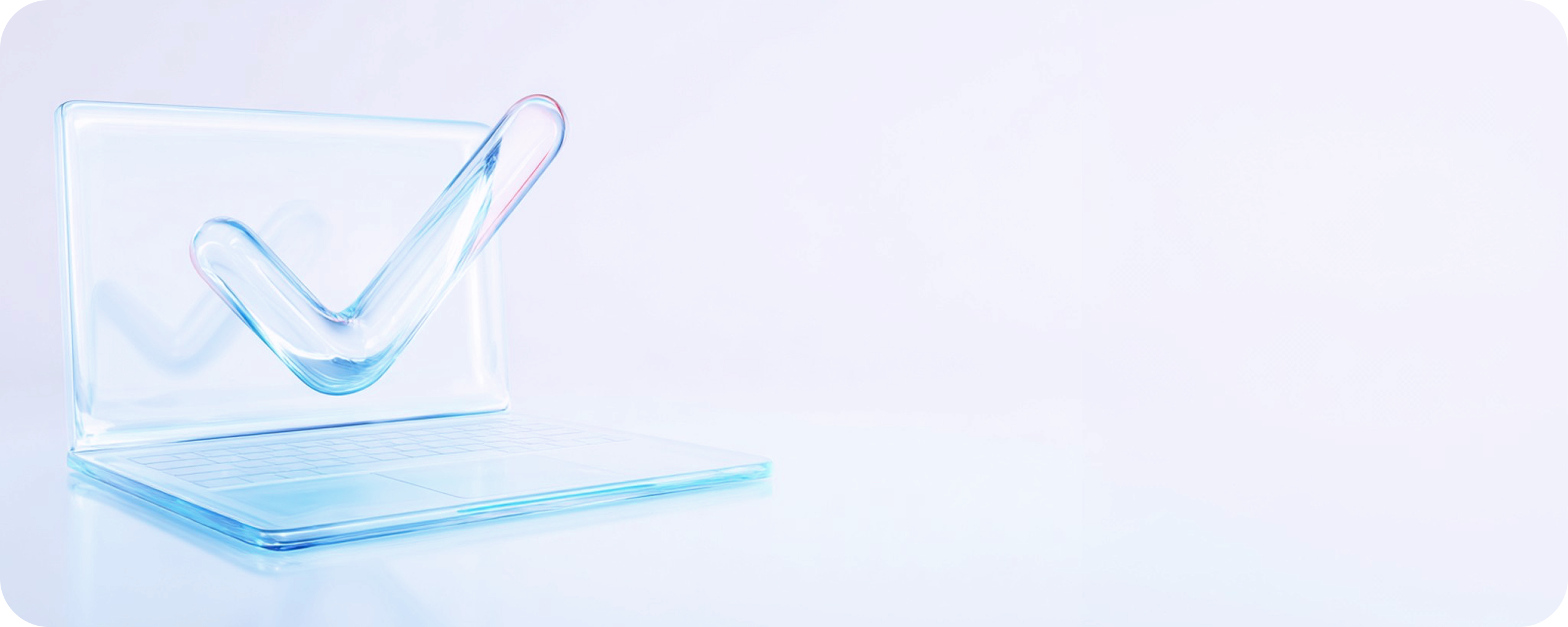 Secure laptop with checkmark